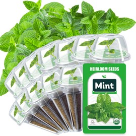 Mint Seed Pods for AeroGarden, Ahopegarden, GARDENCUBE, iDOO and All Hydroponics Growing Systems, 12 Pods Herb Kit with 800+ Seeds of Mint, Grow Your Own Herb Garden at Home
