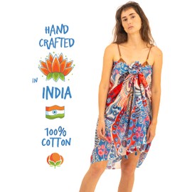 Mandala Life Art Blue Women's Sarong, Pareo, Bikini Cover Up, Beach Towel, Wrap Skirt, Tapestry, Wrap Scarf, Neckerchief, High-Quality Rayon, Soft and Light