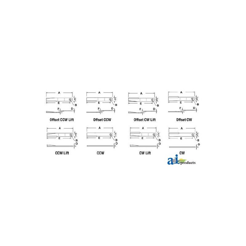A&I - Blade, Rotary Cutter, CW/CCW. Part NO: A-0652010030