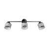 3-Bulb Ceiling Spotlight Silver Chrome Fabric Shade Grey Width 80