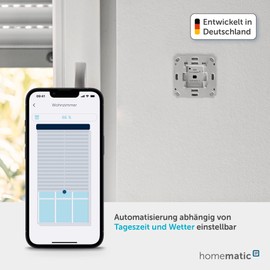 Homematic IP Smart Home Roller Shutter Actuator for Branded Switches, Digital Control for 1 Roller Shutter via App, Alexa and Google Assistant, Smart Retrofitting of Electric Roller Shutters, 151322A0