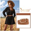 JasGood Women's Leather Belt for Jeans Fashion Gold Buckle Women's