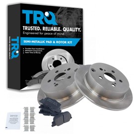 TRQ Rear Brake Pad & Rotor Kit Brake Pads Brake Rotor Semi-Metallic Compatible with 2005-2010 Scion tC