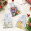 G2PLUS White Christmas Organza Bags, 10x15CM Snowflake Organza Bags, Medium