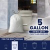 Plasticplace 5 Gallon Trash Bags - White Drawstring Garbage Bag
