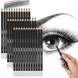 Geyoga 36 Pcs Professional Charcoal Pencils Soft,medium and Hard for Drawing Charcoal Pencils Drawing Set Drawing Pencils for Sketching Shading Drawing Blending Portrait(Black, Medium)