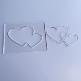 Double Heart Router Template, Clear Acrylic Template, Woodworking Router Template
