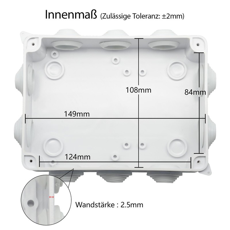 LeMotech ABS Plastic Dustproof Waterproof IP65 Junction Box Universal Electrical