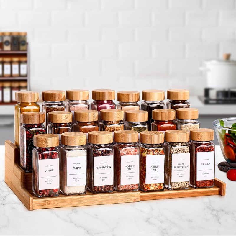 DWTS DANWEITESI 36 Pcs Glass Spice Jars - 4oz With