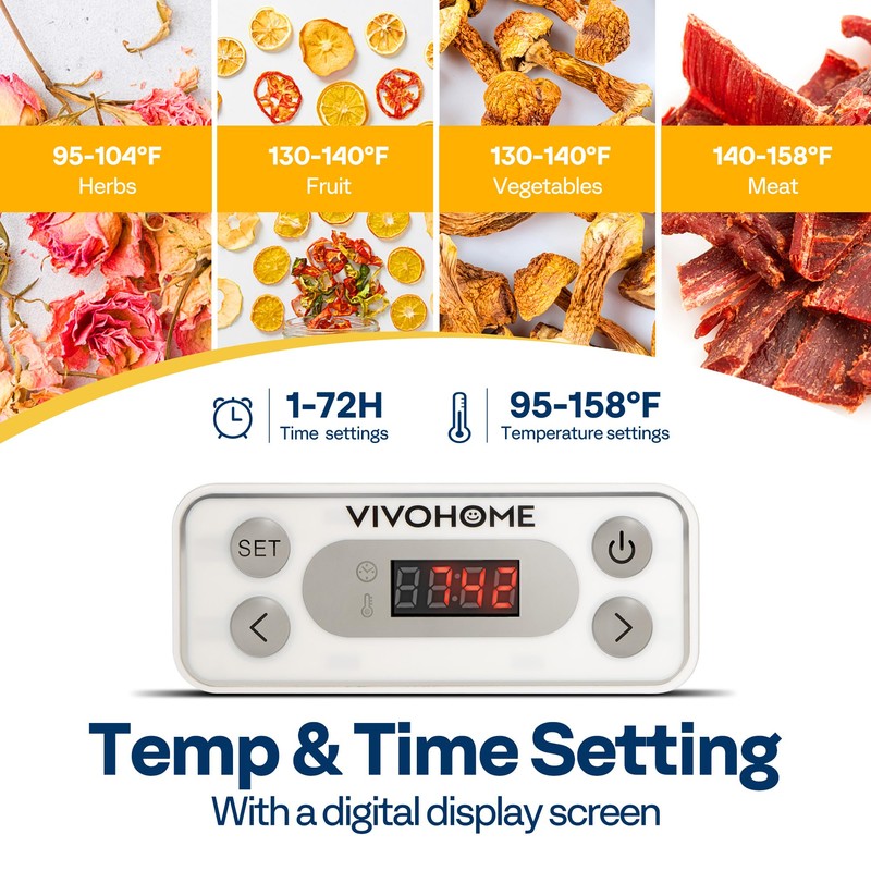 VIVOHOME Electric 8 Trays Food Dehydrator, 400W Hydrator Machine with