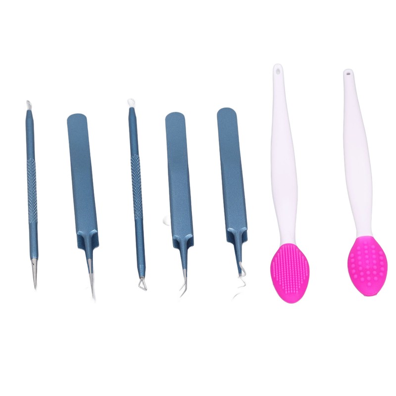 Blackhead Remover Tweezers Kit with Hot Compress Towel Clean Brush
