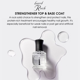 Deborah Lippmann Hard Rock Base and Top Coat | Promotes Healthy Growth for Soft Nails | Diamond Powder Strengthens and Protects Nail Polish | Clear, 50 Fl. Oz