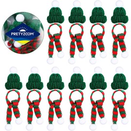 PRETYZOOM 20pcs Mini Santa Hats for Crafts Snowman Doll Bottle Bottles Accessories Party top hat- Stylish Xmas Mini Scarf and Hat Decor Doll Clothes