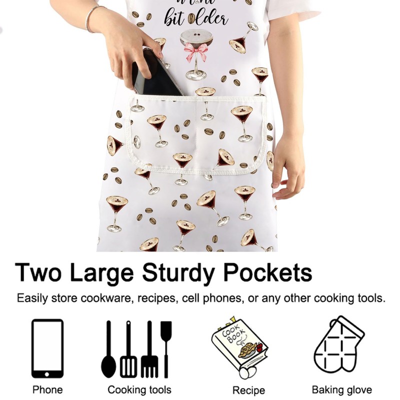 Espresso Martini Kitchen Apron With Pocket Espresso Martini Lover Birthday