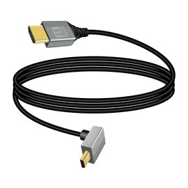 RIIEYOCA 8K Micro HDMI to HDMI Adapter Cable,90 Degree Up Angle Micro HDMI Male to HDMI Male 8K@60Hz 4K@120Hz 48Gbps High Speed HDMI 2.1 Cord,Compatible with Laptop,TV,Camcorder etc.(1M)