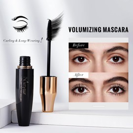 MĒTYSUR Volumizing Mascara, Buildable, Washable, Voluminous & Lengthening, Defining, Curling, Long-Wearing and Smudge Proof, Usma Grass Nourishing Formula, Blackest Black, 0.7 Fl Oz