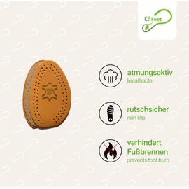 Made in Germany 2 Pairs All Season Leather Half Soles for Shoes Size 41/42 - Smooth Sheepskin with Perforated Natural Latex Underlay, Sheepskin half sole