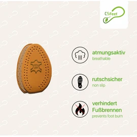 Made in Germany 2 Pairs All Season Leather Half Soles for Shoes Size 41/42 - Smooth Sheepskin with Perforated Natural Latex Underlay, Sheepskin half sole