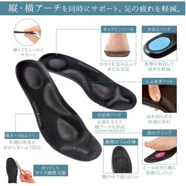 May-Dai Insole, Shock Absorption, Heel, Standing Work, Katsuno Style, Easy Pedestrian Sole, Black