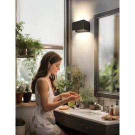 LOHAS Modern LED Wall Sconces with Remote Control, 5 Color Temperature 2000K~6000K，Hardwired Wall Mounted Light for Bedroom Living Room, Rectangle