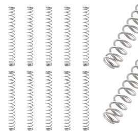 VooGenzek 10 Pieces 1 x 8 x 70 mm Compression Springs, Mini Stainless Steel Springs, Coil Compression Springs, for Shop and DIY Repair Projects