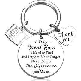 Boss Keyring,Best Boss Gifts for Male Female Appreciation Leader Retirement Leaving Away Bulk Office Boss's Day Gift for Women Men Thank You Presents for Colleagues White Elephant Gifts