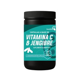 Vitamina C con Jengibre en Cápsulas | 230 Cápsulas de 500 mg | Suplemento Alimenticio con Vitamina C y Extracto de Jengibre | IsaaQuim