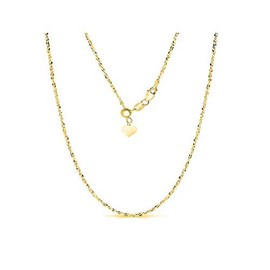 Sterling Silver 1.5MM Fancy Italian Adjustable Diamond Cut Twisted Serpentine Sparkle Chain Necklace- Silver Slider Necklace 4 Colors (Gold)