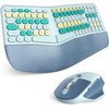 Wireless Ergonomic Keyboard and Mouse Combo with PU Wrist Rest,