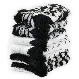 Tipi Toe - 3 pares de calcetines de microfibra antideslizantes para mujer, suaves, cómodos, coloridos, acogedores, Zebra Glam, 6-9