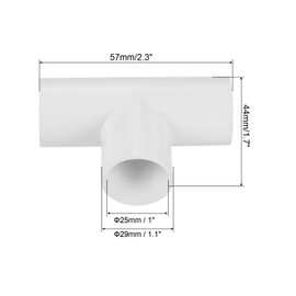 sourcing map PVC Conduit Coupler T-Shaped Fittings 25mm 3 Ways for Hose Electrical Conduit Pack of 5