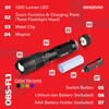 Observer Tools LED Rechargeable Flashlight, 1200 Lumens Tactical Flashlight, high