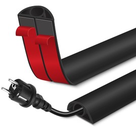 Floor Cord Cover for Wires on Floor Self Adhesive Cord Hider Floor Cable Management Wire Covers for Cords Protector Prevent Cable Trips Cord Cavity W 0.32" x H 0.32", Grayish Brown Wood, 20Ft