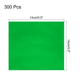 MECCANIXITY 300 Pcs Gold Leaf Sheets 5.5" x 5.5" Imitation Gold Foil Sheets for Crafts,Picture Frames,Sculpture,Nails and DIY Arts Decoration,Green