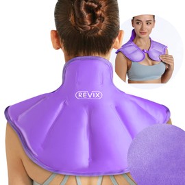 REVIX Shoulder Ice Pack Reusable Large Neck Shoulder Ice Pack Wrap for Upper Back Tiredness, Soothing Discomfort and Fatigue, Purple