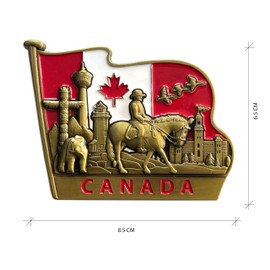 Canadian Souvenir Gifts: Fridge Magnet That Makes for a Gift idea for Your Friends and Relatives. This Beautifully Crafted Magnet captures The Essence of Canada.(Gold -1 Pack)