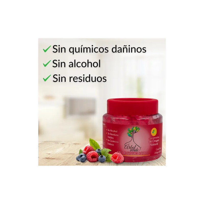 Gel Para Peinar Árbol Verde Fijador Natural Frutos Rojos 250