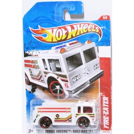 Hot Wheels 2011 Thrill Racers Fire Eater Truck Engine White