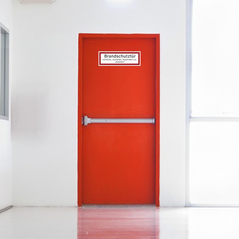 DinAliX 12 x Fire Door Stickers, 21 x 7.2 cm,