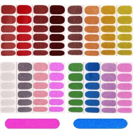 AMVBF 16 Hojas De Pegatinas De Uñas Con Purpurina Con 2 Limas De U