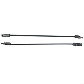 Pack of 2 Solar Cable 50 cm Copper PV Solar Cable Feed-Through Flat Connection for Cable Balcony Solar Panels (6 mm²)