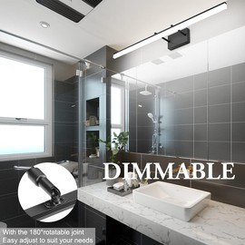 Aipsun 40 inch Dimmable Modern Black LED Vanity Light Black Bathroom Wall Light Fixtures Over Mirror LED Vanity Lighting 5500K