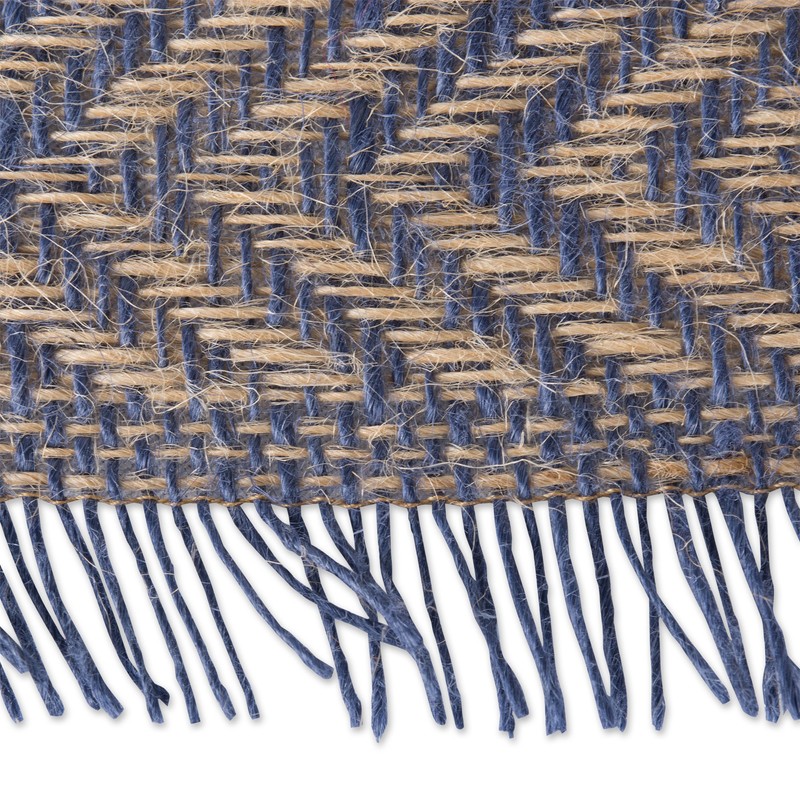 DII Jute Burlap Table Runner, Chevron Blue, 14 x 72