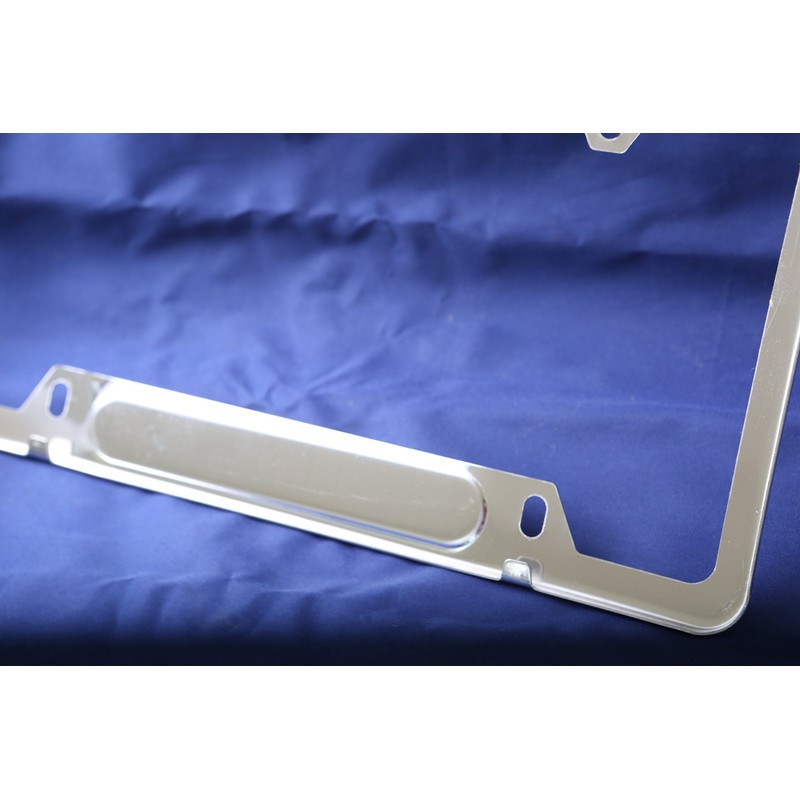 LFPartS Black Chrome USA Flag Stainless Steel License Plate Frame