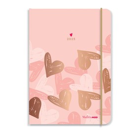 Matilda Moo 2025 Diary Week to View from A5 Diary | Softback Durable Diary Covers | Unique Layout including To-Do Lists | Elastic Closure | Pink