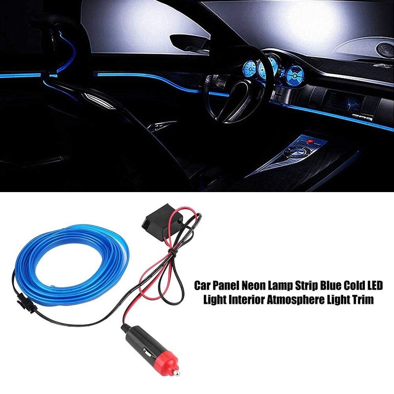KIMISS DC 12V Car Panel Neon Lamp Strip Blue Cold
