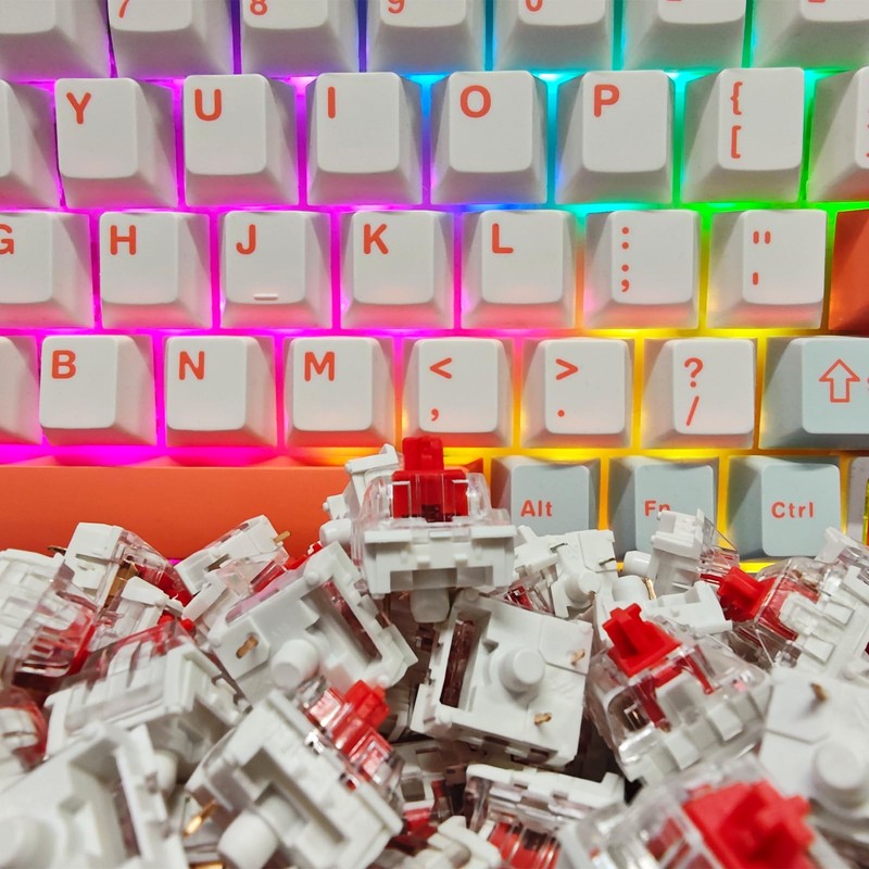 Fejwlvs Red Switch 3 Pin 50gf Pre-Lubricated,Dustproof Linear Switch,Suitable for