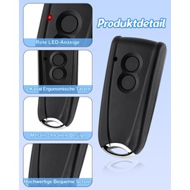 Selridasia 433.92 MHz Garage Opener Handheld Transmitter for Hörmann EcoStar RSC2-433 RSE2-433 RSZ1-433, Remote Control for Liftronic 500 700 800, Portronic D2500 D5000 S4000