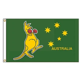 3x5 ft Boxing Kangaroo Flag with Brass Grommets Australian National Symbol 90x150 cm, Durable 100D Woven Polyester, UV Resistant, Ideal for Indoor & Light Outdoor Use