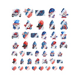 Patriotic Gnome Nail Decals - Fourth of July Gnome Nail Art - Red White and Blue Nail Decals - Waterslide Nail Decals